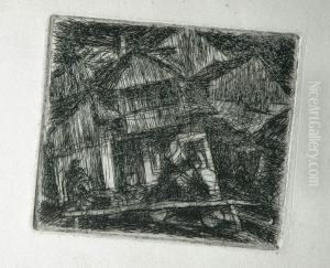 Pejzaz Z Domami, Ok.1931 by Stanislaw Osostowicz