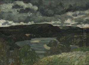 Blasig Dag Vid Angermanalven by Helmer Osslund