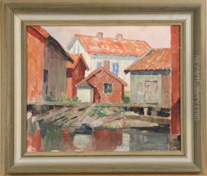 "hus Och Bodar", Xsignerad Och Daterad John Osterlund by John Osterlund