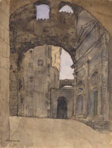 Street In Italy by Anna Petrovna Ostroumova-Lebedeva