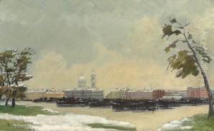 Autumn In St Petersburg by Anna Petrovna Ostroumova-Lebedeva