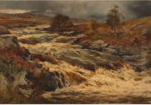A Highland River Painted From Nature by John Hervey Oswald