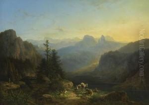 Abendliche Gebirgslandschaft.