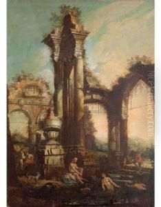 Capriccio Architettonico Con Bagnanti