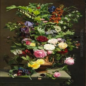En Vase Med Roserne by Otto Didrik Ottesen