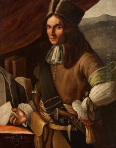Bildnis Eines Venezianischen Edelmanns Vor Der Festung Von Candia by Pasquale Ottino