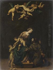 Madonna Col Bambino, San Giovannino E San Francesco by Pasquale Ottino