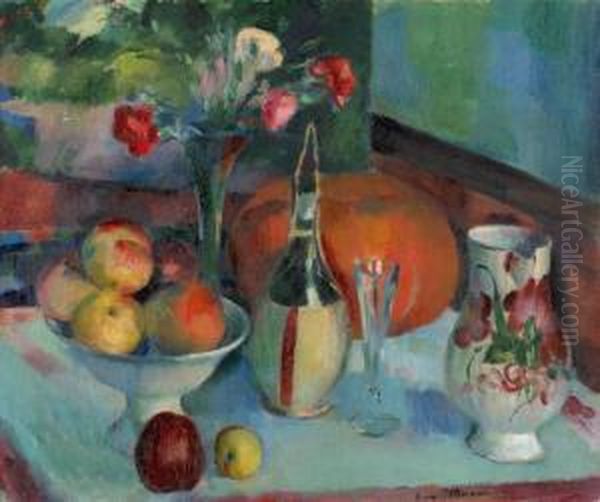 Nature Morte Aux Fruits Et A La Fiasque De Vin - view 1