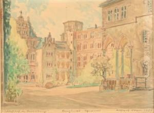 Schloshof In Heidelberg by Alfred Otto