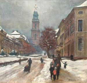 Winterliche Ansicht Von Potsdam Mit Der Garnisonskirche Im Hintergrund