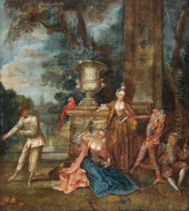 Scene Du Theatre Italien by Jean-Baptiste Oudry