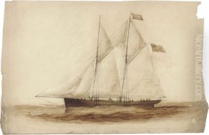 Study Of The Topsail Schooner by Philip John Ouless