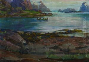 Mountain Landscape With Lake by Karl Ouren