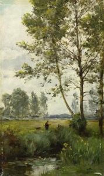 A River Landscape With Hunters And Dogs - view 1