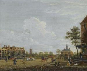 Amsterdam: A View Of The Weesperplein With The Weesperpoort by Isaak Ouwater