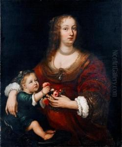 Portrait Of A Lady With Her Child by Jurgen Ovens