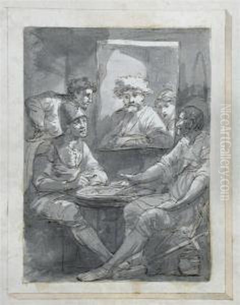Two Soldiers Seated At A Table - view 1