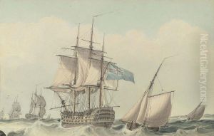 Warships And Other Shipping In The Channel by Samuel Owen