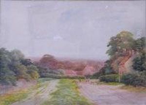 Landscape With Figures And Sheep by George Oyston