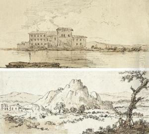 Deux Paysages Dans Un Meme Montage by Ozanne, Nicolas Marie