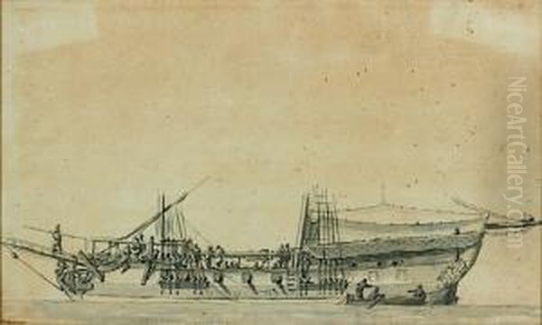 Nef D'un Bateau Avec Son Equipage - view 1