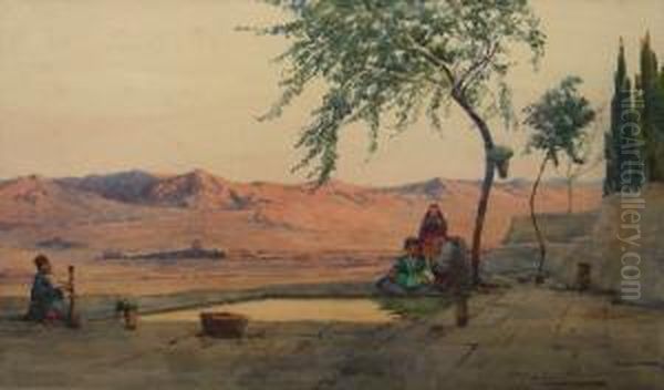 'gulaher' Arab Smokers By A Pool - view 1
