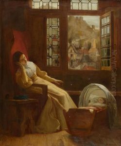 Schlafende Mutter Mit Kind by Camille Aflred Pabst
