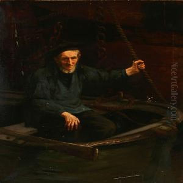 A Fisherman In A Rowboat - view 1
