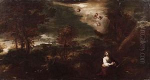 Paesaggio Con La Maddalena In Preghiera by Giovanni Battista Pace