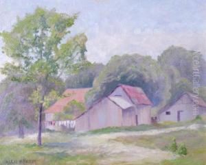 Summer Laundry With Buildings by Hallie Pace Prow