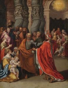 Bijbels Tafereel Uit De Acta Apostolorum In Barokke Kerk by Joseph Paelinck