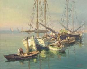 A Calm Day In The Harbour by Luigi Pagani