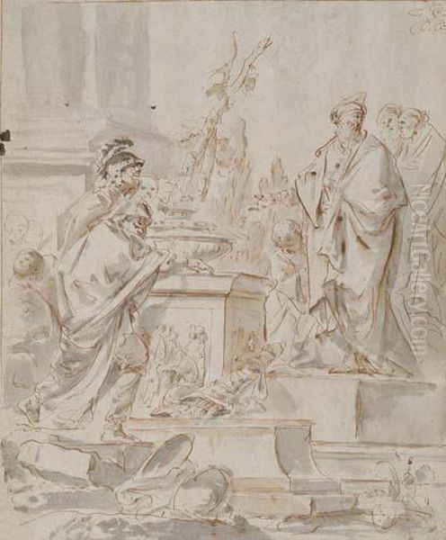 Mythological Scene (alexander And Diogenes) - view 1