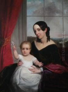 Portrait Of Mother And Child With Silver Rattle by William Page