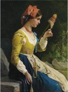 La Filatrice by Eleuterio Pagliano