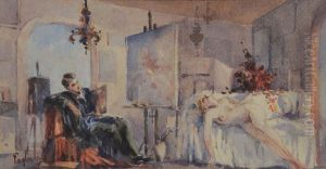 Il Pittore E La Modella by Eleuterio Pagliano