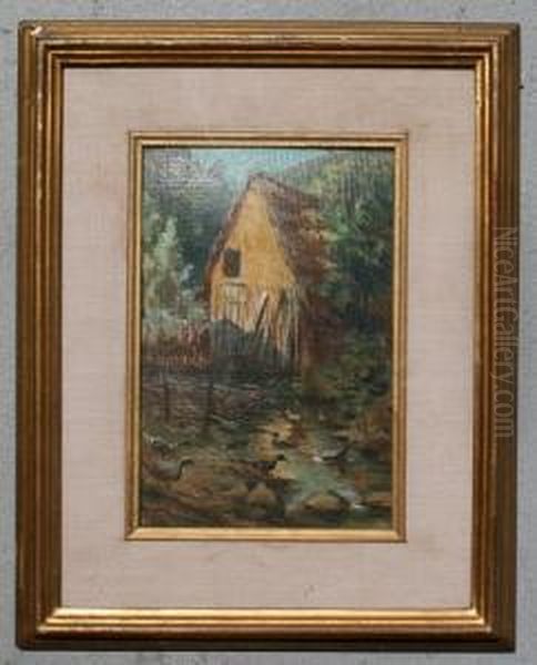 Cottage By A Stream With Ducks: - view 1