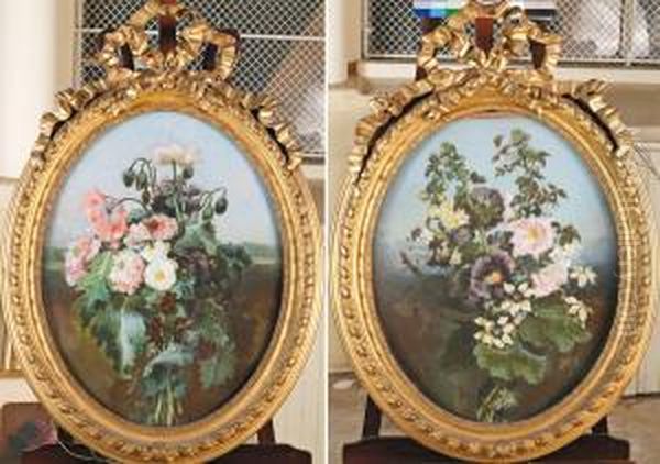 Bouquet De Roses Tremieres, Bouquet De Fleurs Des Champs - view 1
