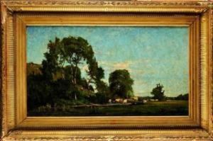 Troupeau Dans Les Champs by Edouard Pail