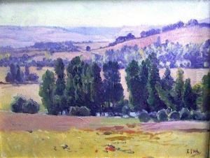 Paysage De Bord De Riviere by Edouard Pail