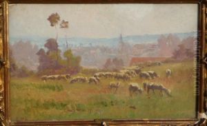 Paysage Avec Troupeau by Edouard Pail