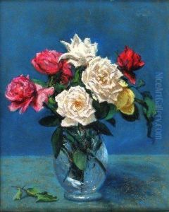 Vase De Pivoines. by Henri Pailler