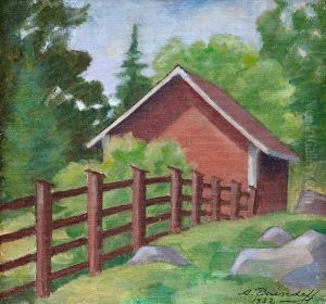 A Red Hut by Alexander Paischeff