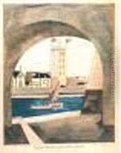 Belle Gouache En Hauteur, Inscrite Dans Le Bas