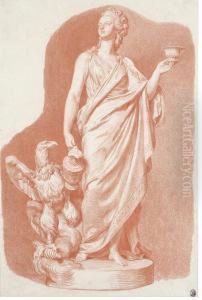 Study Of A Statue Of Madame Du Barry As Hebe by Jacques-Augustin Pajou