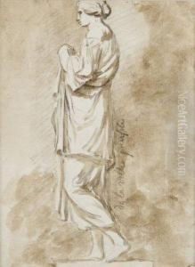 Etude De Figure Feminine Drapee