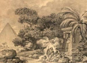 La Sainte Famille En Egypte by Jacques-Augustin Pajou