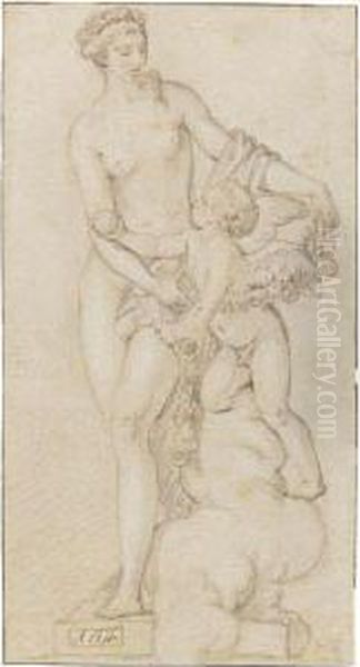 A Design For A Sculpture With Venus And Cupid - view 1