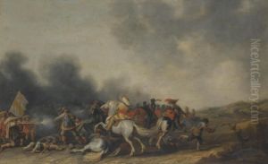 A Cavalry Skirmish by Palamedes Palamedesz. (Stevaerts, Stevens)