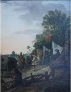 Figures At A Military Camp by Palamedes Palamedesz. (Stevaerts, Stevens)